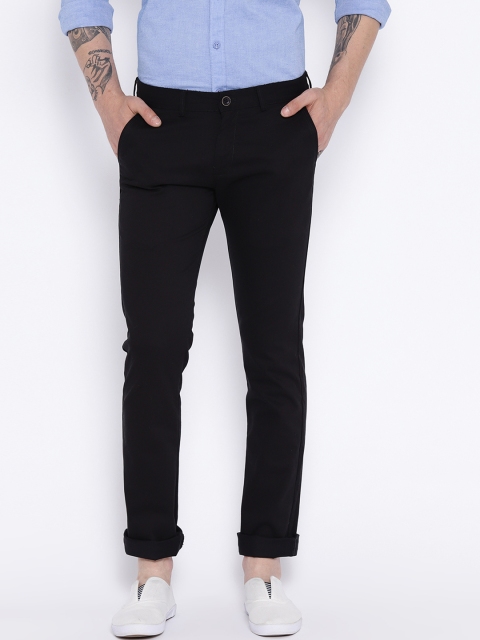 

Duke Men Black Slim Fit Solid Chinos