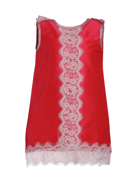 

A Little Fable Girls Pink Back Bow Eyelash Dress