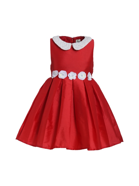 

A Little Fable Girls Red Solid Fit and Flare Dress