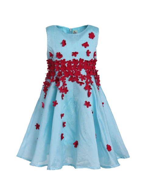 

A Little Fable Girls Blue Embellished Fit and Flare Dress