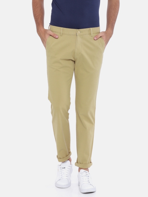 

British Club Men Beige Regular Fit Solid Trousers