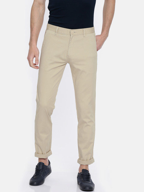

British Club Men Beige Regular Fit Solid Chinos