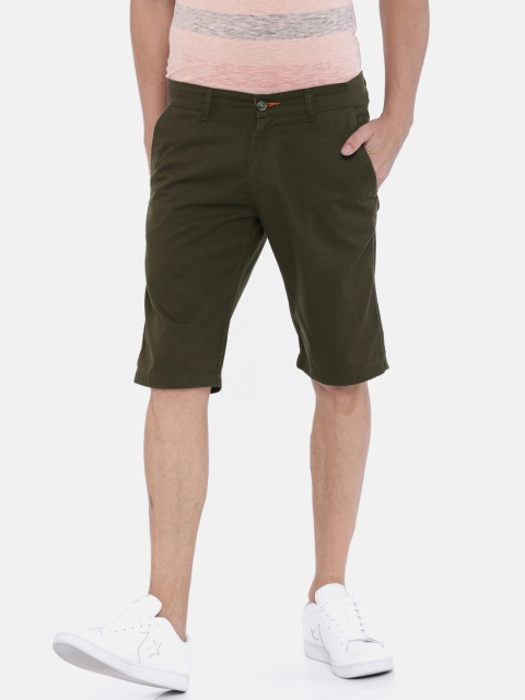 

Sports52 wear Men Green Solid Regular Fit Chino Shorts