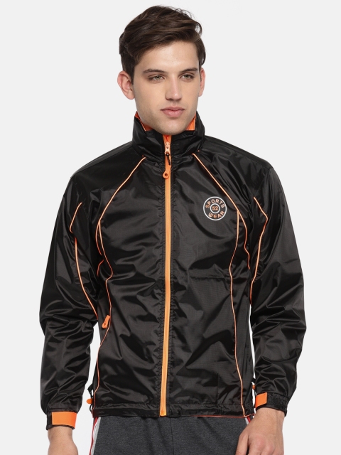 

Sports52 wear Men Black Solid Hooded Rain Jacket