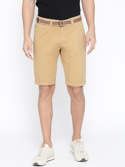 

Sports52 wear Men Beige Solid Tailored Fit Regular Shorts