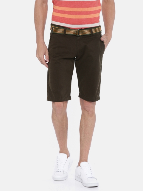 

Sports52 wear Men Brown Solid Regular Fit Chino Shorts
