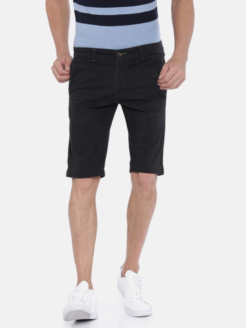 

Sports52 wear Men Black Solid Regular Fit Chino Shorts