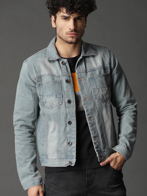 

Roadster Men Blue Washed Denim Jacket