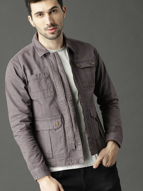 

Roadster Fast and Furious Men Grey Solid Denim Jacket