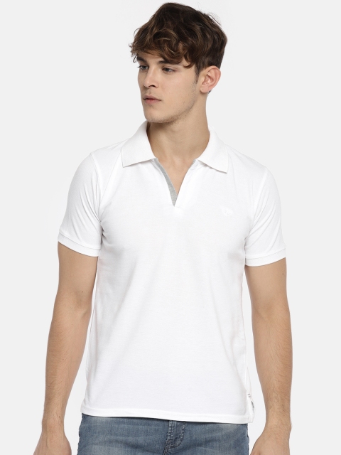 

Sports52 wear Men White Solid Polo Collar T-shirt