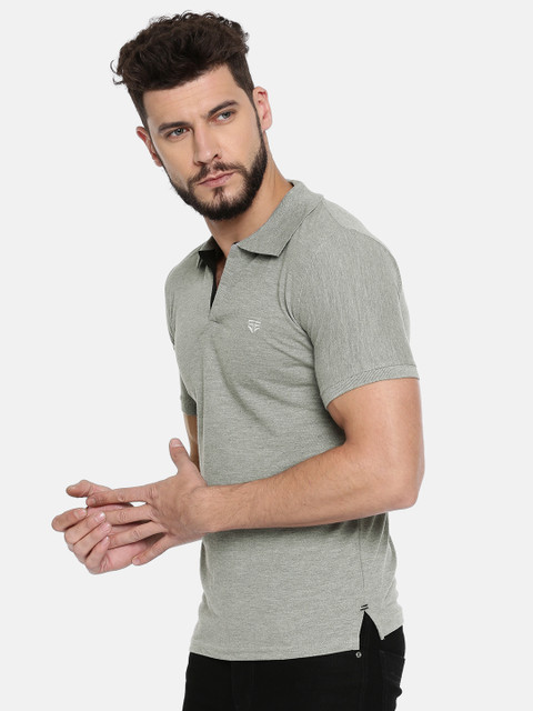 

Sports52 wear Men Grey Solid Polo T-shirt