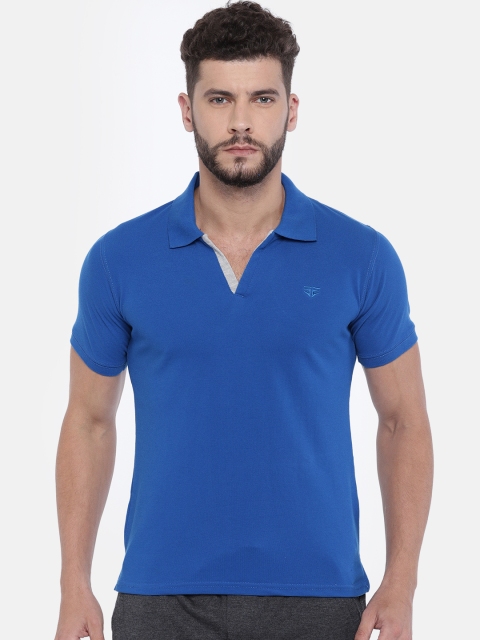 

Sports52 wear Men Blue Solid Polo Collar T-shirt