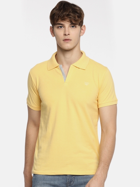 

Sports52 wear Men Yellow Solid Polo Collar T-shirt