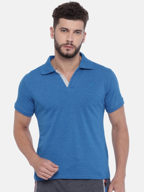 

Sports52 wear Men Blue Solid Polo Collar T-shirt