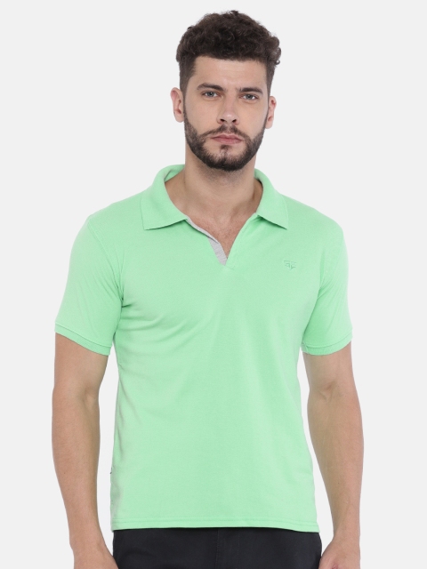 

Sports52 wear Men Green Solid Polo Collar T-shirt