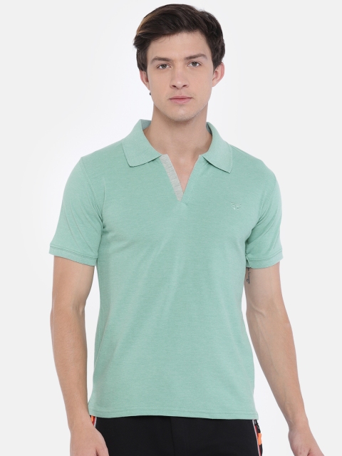 

Sports52 wear Men Green Solid Polo Collar T-shirt