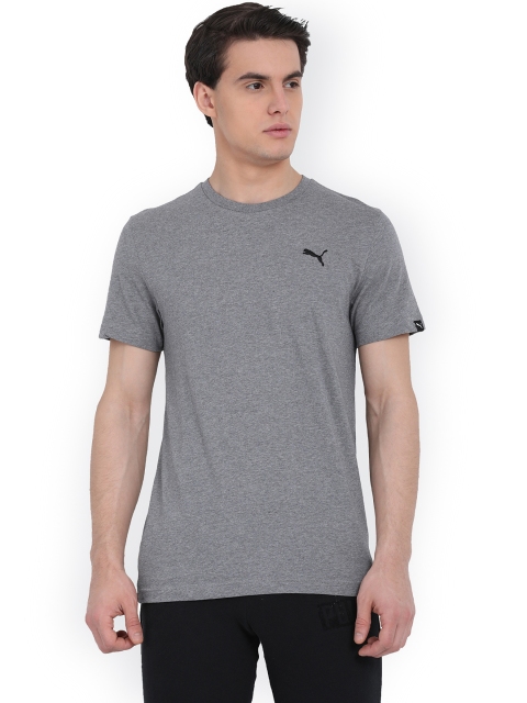 

Puma Men Grey Solid Round Neck ESS T-shirt
