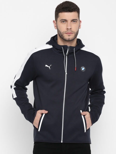 

Puma Men Navy Blue Solid BMW MSP T7 Hooded Sporty Sweat Jacket