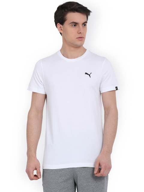 

Puma Men White Solid Round Neck ESS T-shirt