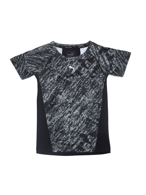 

Puma Boys Black Printed Round Neck Gym Allover T-shirt