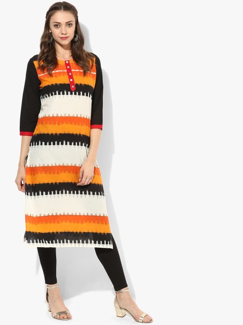 

Sangria Women Multicoloured Striped Straight Kurta, Multi