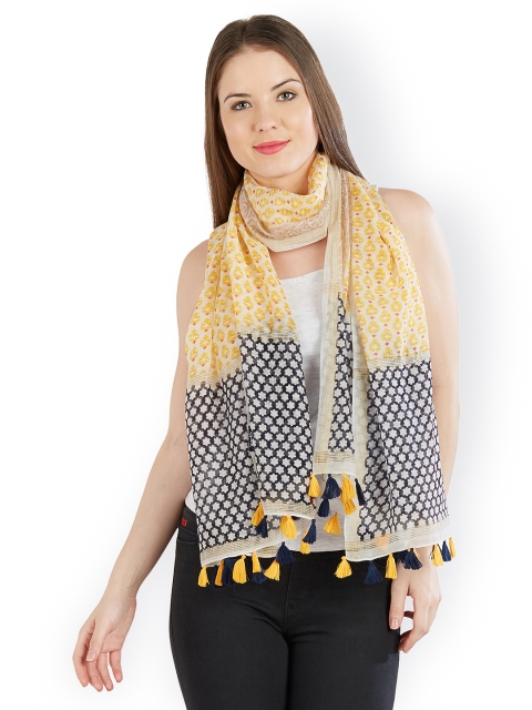 

Vozaf Women Yellow & White Printed Stole