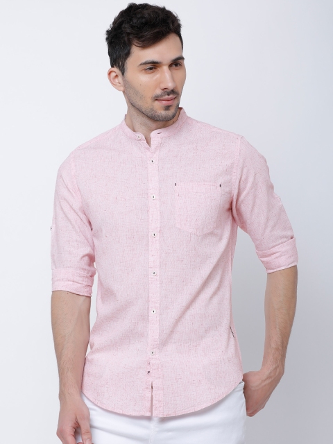 

LOCOMOTIVE Men Pink Slim Fit Checked Casual Shirt