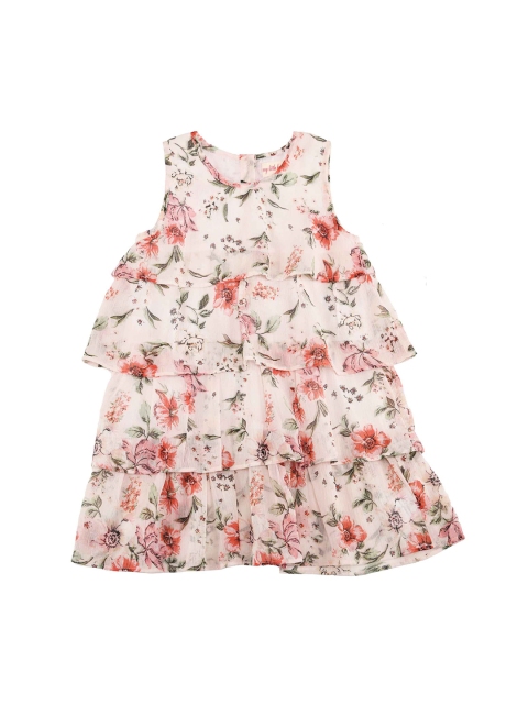 

My Little Lambs Girls Off-White Printed A-Line Dress