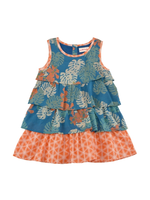 

My Little Lambs Girls Blue Printed A-Line Dress