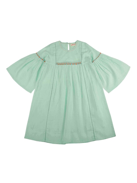 

My Little Lambs Girls Sea Green Solid Empire Dress