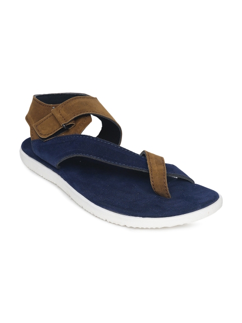 

Blue Saint Men Navy Blue & Brown Comfort Sandals