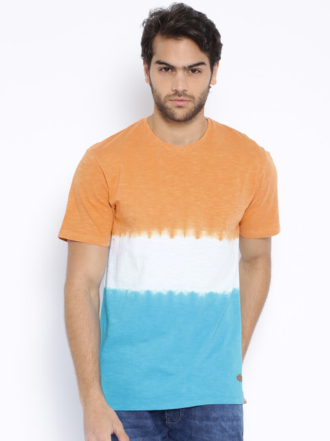

IZOD Men Orange & Blue Ombre-Dyed T-shirt