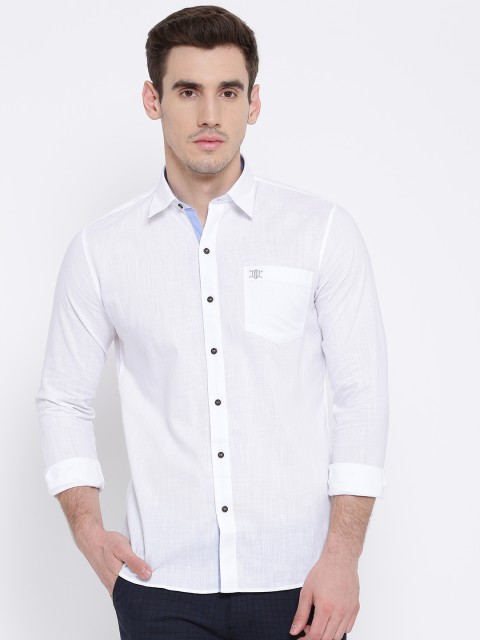

Duke Men White Comfort Regular Fit Solid Casual Shirt