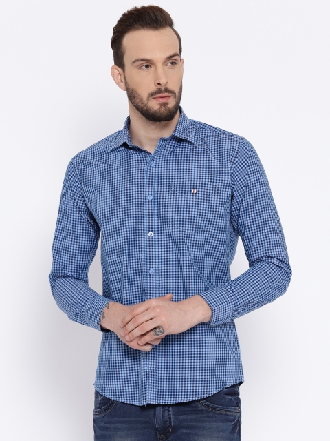 

Duke Men Blue Comfort Regular Fit Checked Casual Shirt