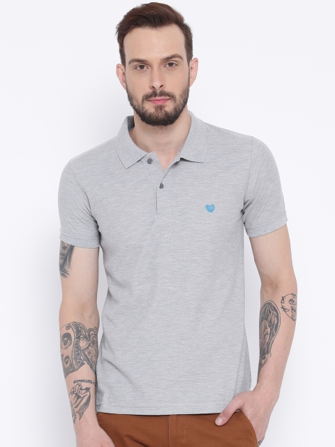 

Duke Men Grey Solid Polo Collar T-shirt