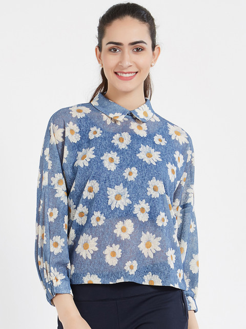 

Soie Women Blue Printed Top