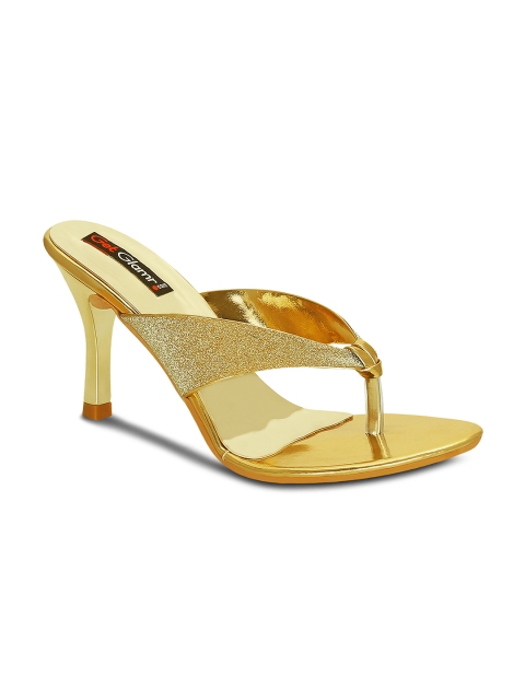 

Get Glamr Women Gold-Toned Solid Sandals