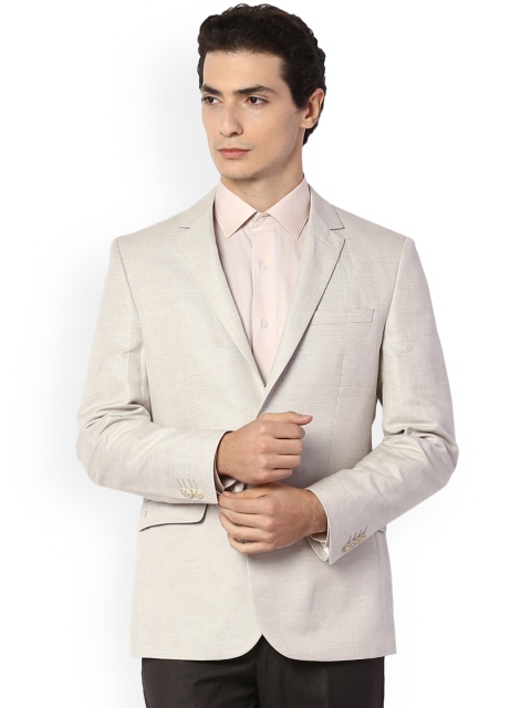

Van Heusen Men Beige Woven Design Blazer