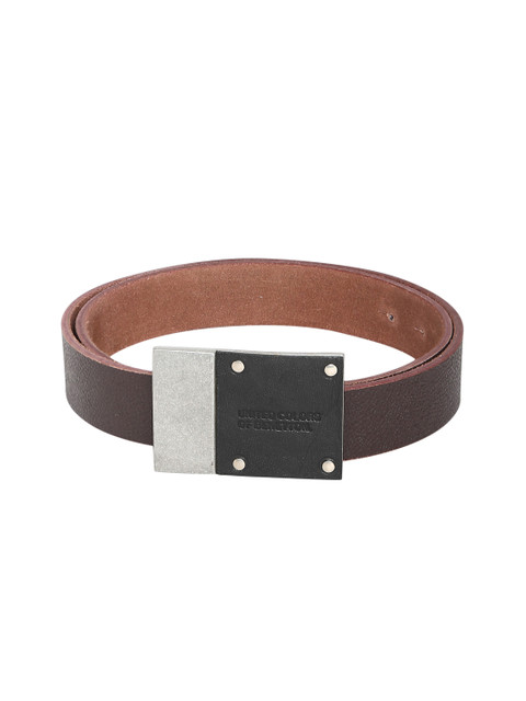

United Colors of Benetton Men Brown Textured Belt