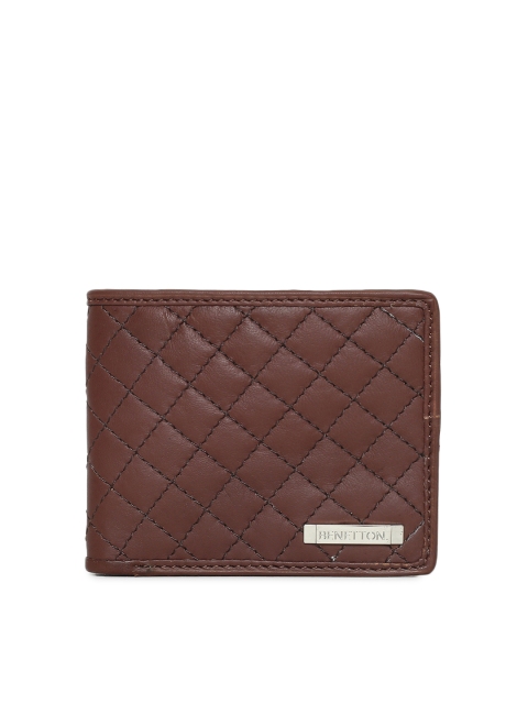 

United Colors of Benetton Men Brown Solid Two Fold Wallet