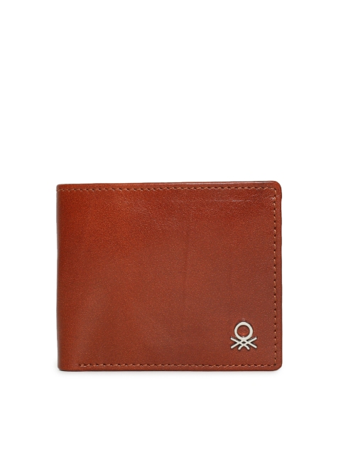 

United Colors of Benetton Men Tan Textured Leather Wallet