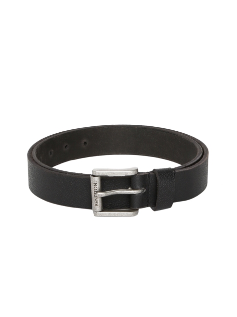 

United Colors of Benetton Men Black Textured Belt