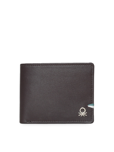 

United Colors of Benetton Men Brown Solid Two Fold Wallet