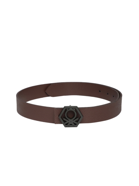 

United Colors of Benetton Men Brown Solid Leather Belt
