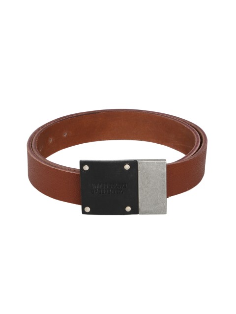 

United Colors of Benetton Men Tan Textured Leather Belt
