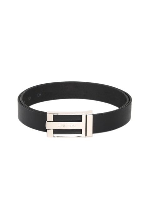 

United Colors of Benetton Men Black Solid Belt