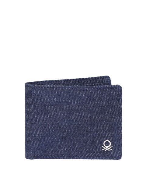 

United Colors of Benetton Men Navy Denim Two Fold Wallet, Navy blue
