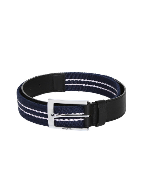 

United Colors of Benetton Men Blue & Black Textured Belt