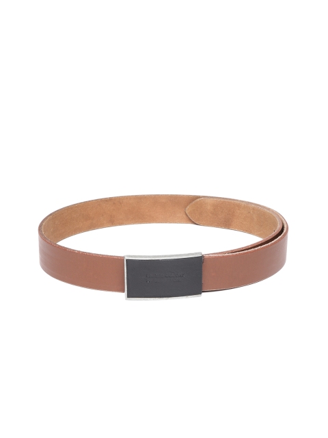

United Colors of Benetton Men Brown Leather Solid Belt