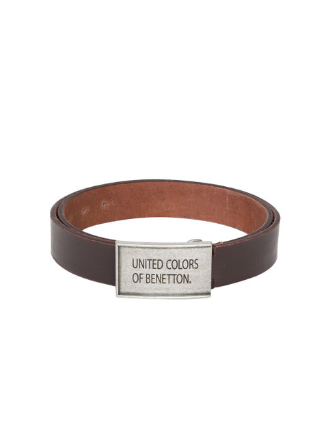 

United Colors of Benetton Men Brown Solid Leather Belt